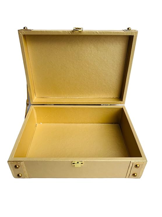 Jewelry Box Organizer for Women ?Luxury  Storage Box , Lockable Display Case for Rings, Necklaces, Watches & Accessories Availabel in Black, Red,Pink,Golde ,White (Golden)