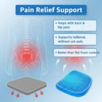 Orthopedic Seat Cushion for Office Chair & Car Seat | Honeycomb Gel Cushion with Pressure Relief | Breathable Tailbone Support Cushion for Long Sitting, Work, Travel & Wheelchair Use | Black - Image 5