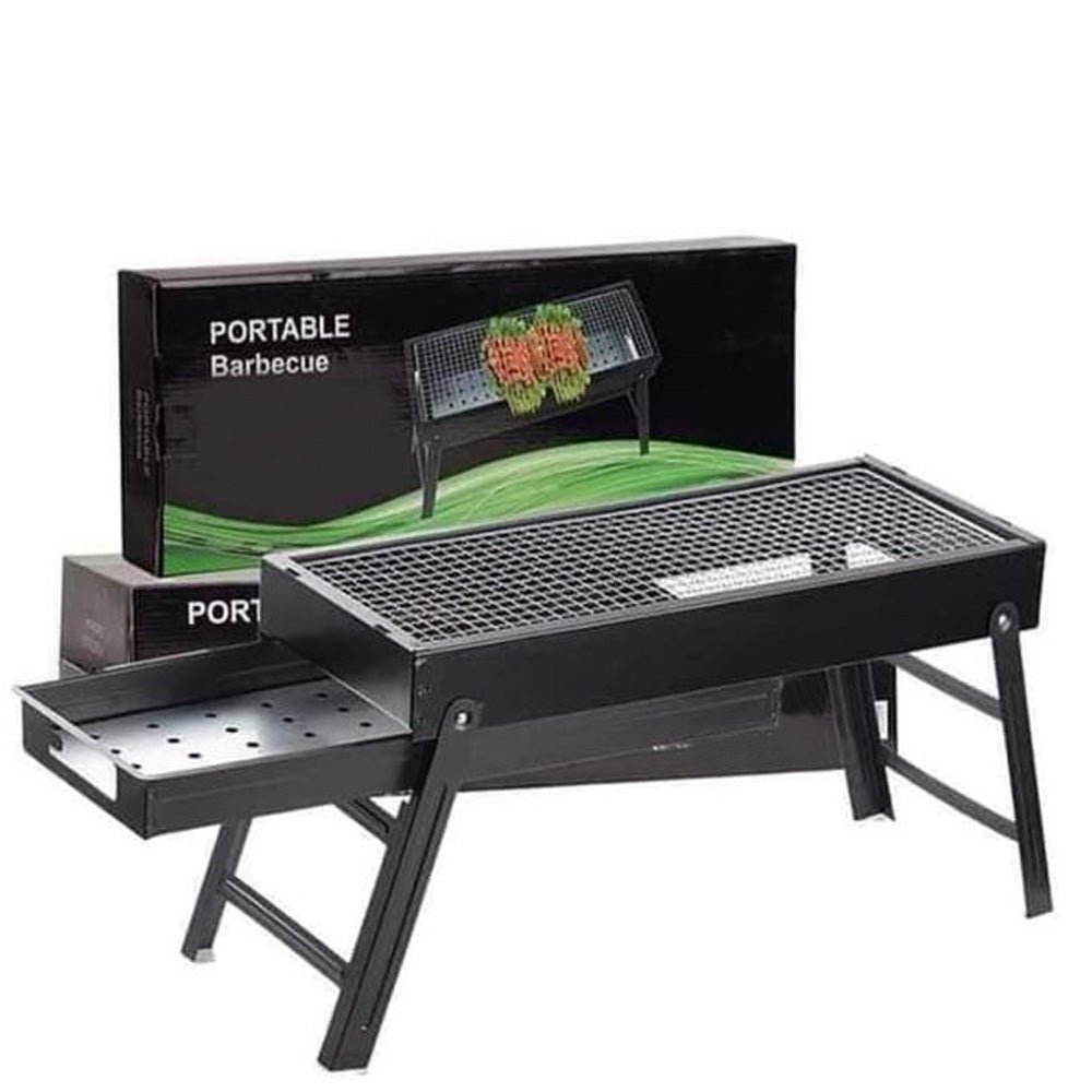 4_9b823903-8b3f-4ac2-9e28-1628a091cc2b.jpg Portable Charcoal BBQ Grill Foldable | Outdoor Barbecue Grill with Removable Grill Net | Compact Charcoal Cooker for Camping, Picnic, Garden, Backyard & Travel - Image 1