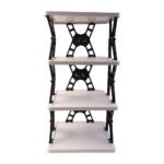 4 Layer Foldable Storage Rack Organizer | Multipurpose Portable Shelf Stand for Kitchen, Bathroom, Office & Living Room | Space Saving Folding Storage Rack | Heavy Duty Organizer Stand