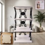 4 Layer Foldable Storage Rack Organizer | Multipurpose Portable Shelf Stand for Kitchen, Bathroom, Office & Living Room | Space Saving Folding Storage Rack | Heavy Duty Organizer Stand - Image 3
