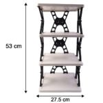 4 Layer Foldable Storage Rack Organizer | Multipurpose Portable Shelf Stand for Kitchen, Bathroom, Office & Living Room | Space Saving Folding Storage Rack | Heavy Duty Organizer Stand - Image 5
