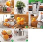 Foldable Stainless Steel Fruit Basket | 8-in-1 Multipurpose Wire Basket for Fruits & Vegetables | Expandable Kitchen Organizer, Rinse Bowl & Hot Pot Stand | Space Saving Storage Basket - Image 8