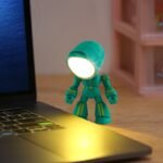 Robot LED Night Lamp for Kids | Mini Warm Table Light | Green - Image 5