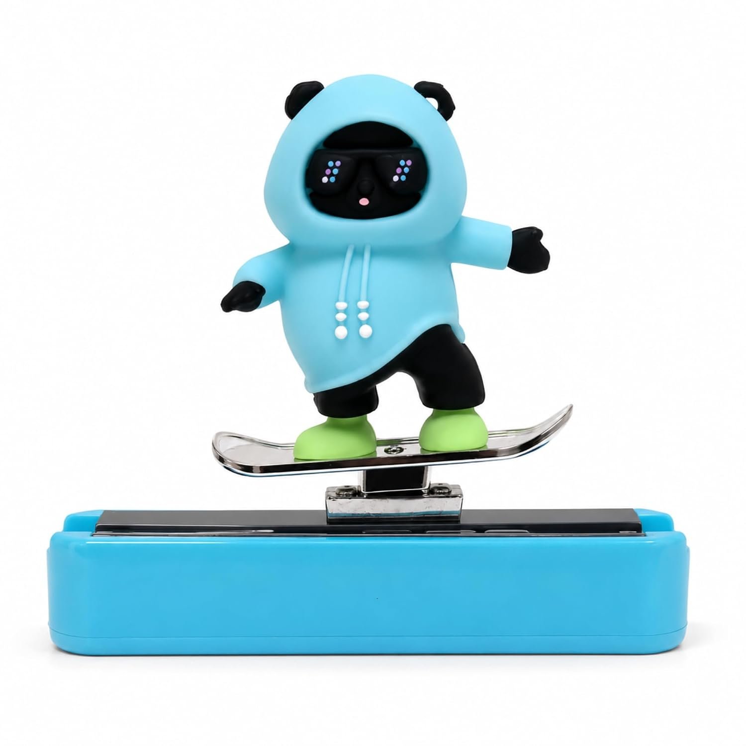 61aaNitZgLL._SL1500_.jpg Skateboarding Panda Dashboard Decoration | Ice Blue - Image 1