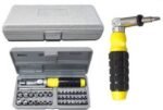 41-Piece Socket & Screwdriver Tool Kit with Ratchet Set | Carbon Steel Home Repair Toolkit with 1/4" & 3/8" Drive Sockets | DIY Maintenance & Household Tool Set with Carry Case - Image 6