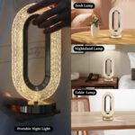 Crystal Table Lamp USB Rechargeable | 3 Color Dimmable Touch Control LED Night Lamp | Cordless Acrylic Diamond Lamp for Bedroom, Living Room, Dining Table & Home Decor | Warm, Natural & Cool Light - Image 7