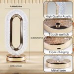 Crystal Table Lamp USB Rechargeable | 3 Color Dimmable Touch Control LED Night Lamp | Cordless Acrylic Diamond Lamp for Bedroom, Living Room, Dining Table & Home Decor | Warm, Natural & Cool Light - Image 8