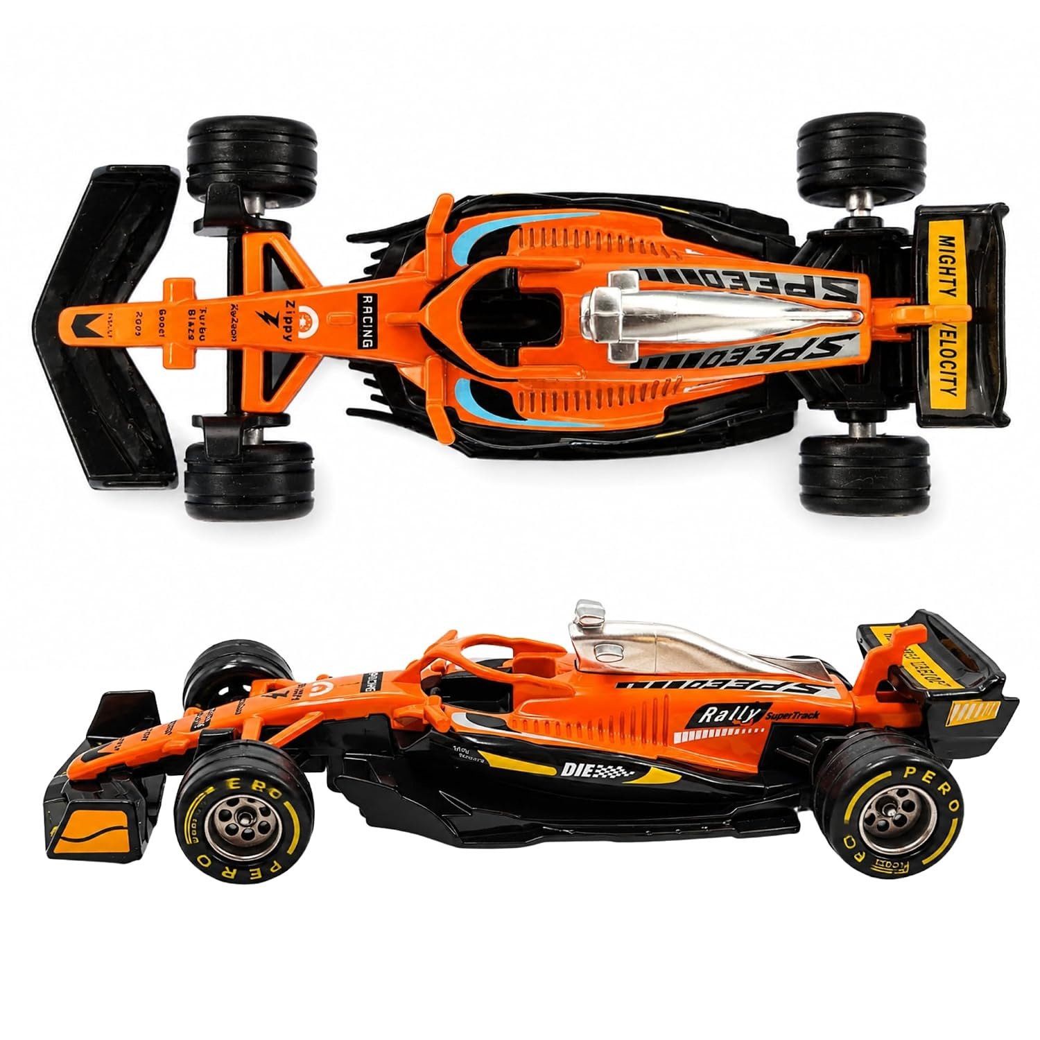 71RPT7Lp4L._SL1500_.jpg F1 Racing Car Die-Cast Toy | Pull Back | Orange - Image 1