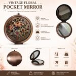 Vintage Floral Pocket Mirror | Dual Magnification - Image 4