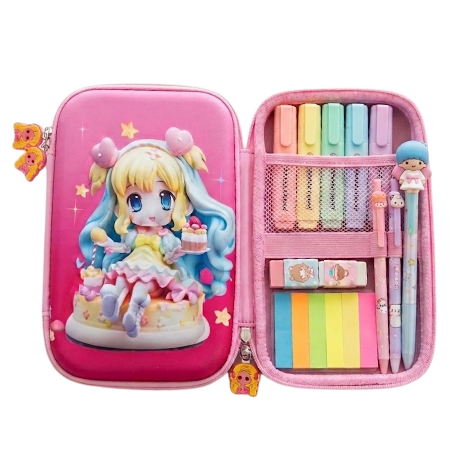 71d9zhDp-tL._SL1500_.jpg Anime Girl EVA Pencil Case | 3-Layer | Pink - Image 1