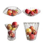 Foldable Stainless Steel Fruit Basket | 8-in-1 Multipurpose Wire Basket for Fruits & Vegetables | Expandable Kitchen Organizer, Rinse Bowl & Hot Pot Stand | Space Saving Storage Basket - Image 7