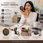 Vintage Floral Pocket Mirror | Dual Magnification - Image 6