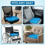 Orthopedic Seat Cushion for Office Chair & Car Seat | Honeycomb Gel Cushion with Pressure Relief | Breathable Tailbone Support Cushion for Long Sitting, Work, Travel & Wheelchair Use | Black - Image 6