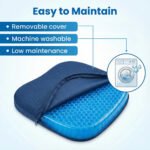Orthopedic Seat Cushion for Office Chair & Car Seat | Honeycomb Gel Cushion with Pressure Relief | Breathable Tailbone Support Cushion for Long Sitting, Work, Travel & Wheelchair Use | Black - Image 8