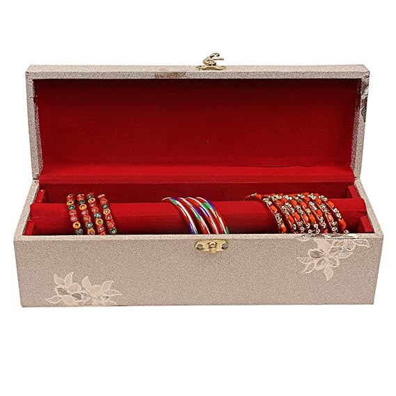 Premium Velvet Bangle Box Organizer - 1 Slot Multi-Slot Jewellery Storage Box for Women - Elegant Bangle Holder and Travel-Friendly Gift Case (Multi Colour)