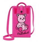 Teddy Bear Mini Crossbody Mobile Bag | Pink