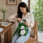Panda Mini Canvas Sling Mobile Bag | Green - Image 4