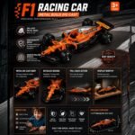 F1 Racing Car Die-Cast Toy | Pull Back | Orange - Image 3