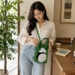 Panda Mini Canvas Sling Mobile Bag | Green - Image 7