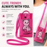 Teddy Bear Mini Crossbody Mobile Bag | Pink - Image 7