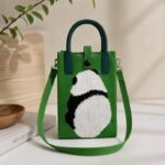 Panda Mini Canvas Sling Mobile Bag | Green - Image 3