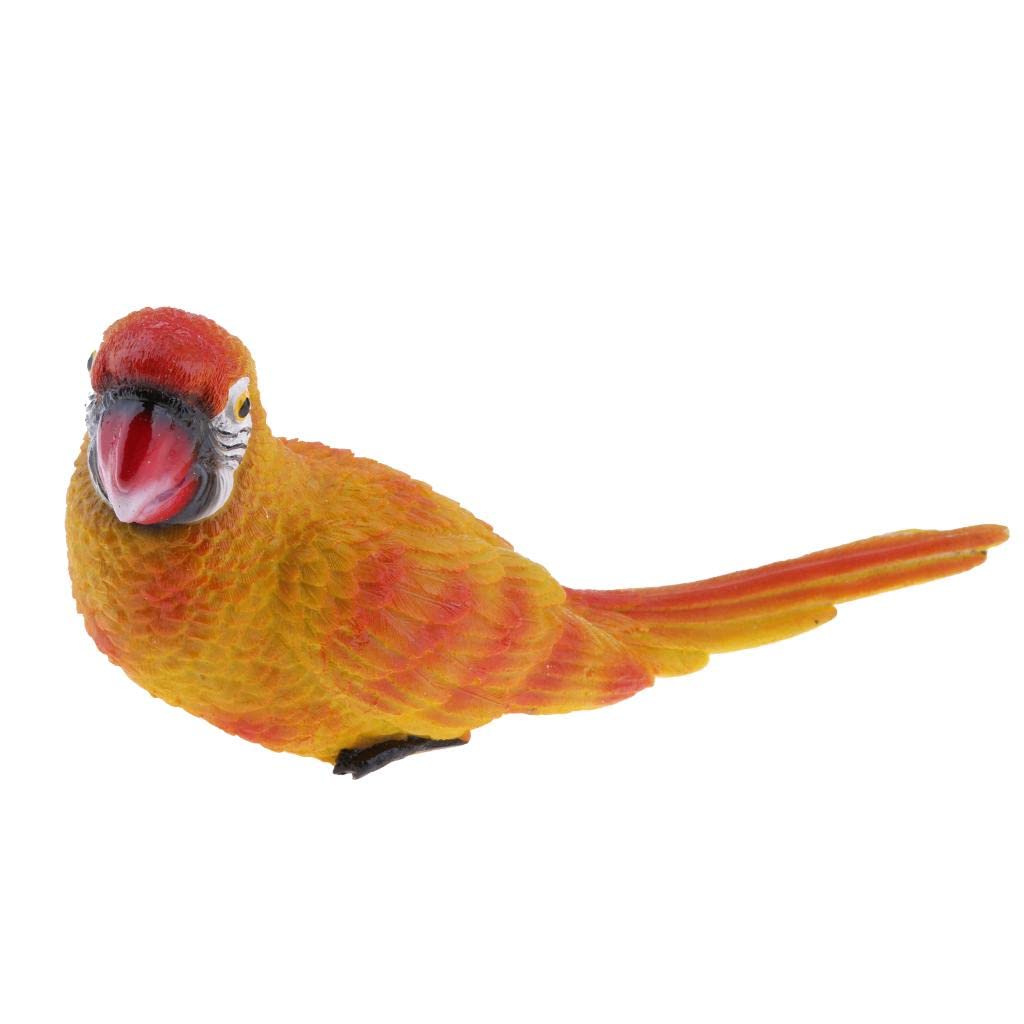 Tropical Macaw Parrot Wall Statue/Hanging Figurine - Vibrant Orange & Yellow Resin Sculpture - Exotic Bird Decor for Garden, Patio or Home