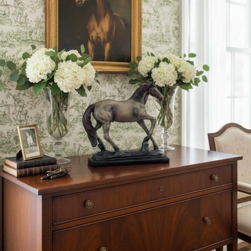 Galloping Horse Statue Showpiece for Living Room, Home Decor, Symbol of Success Tabletop Figurine for Weddings, Anniversaries, Festive Corporate Gifting (Race Horses)