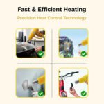 Heat Gun 2000W Hot Air Blower with Adjustable Temperature & Airflow | Fast Heating Electric Heat Gun for Paint Removal, Shrink Wrapping, DIY Crafts, Cable Heating & Industrial Applications - Image 6