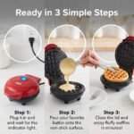 Mini Waffle Maker 4 Inch | Non-Stick Electric Waffle Maker Machine | Compact Waffle Iron for Waffles, Pancakes, Sandwiches, Hash Browns & Snacks | Fast Heating Breakfast Maker - Image 7