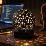 Sky Projector Night Lamp | Globe Shaped LED Ambient Light with Star Pattern Projection | Decorative Table Lamp for Bedroom, Living Room & Home D?cor | Battery & Electric Operated | White - Image 3