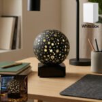 Sky Projector Night Lamp | Globe Shaped LED Ambient Light with Star Pattern Projection | Decorative Table Lamp for Bedroom, Living Room & Home D?cor | Battery & Electric Operated | White - Image 2