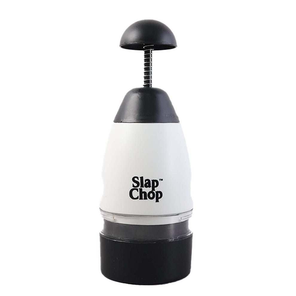 SlapChop-04.jpg Manual Vegetable & Fruit Chopper with Stainless Steel Blades | Push Down Slap Chopper for Onion, Garlic, Nuts & Herbs | Hand Press Food Chopper with Container | Kitchen Vegetable Cutter - Image 1