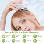 Electric Scalp Massager with 4 Detachable Massage Heads | USB Rechargeable Waterproof Head Massager | Silicone Bristle Relaxation Massager for Scalp, Neck, Shoulder & Body | IPX6 Waterproof | Black - Image 5