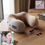 U-Shaped Electric Neck Massage Pillow | Rechargeable Cordless Neck & Shoulder Massager with Vibration Therapy | Soft Plush Travel Neck Cushion for Home, Office & Travel - Image 2