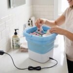 Mini Portable Washing Machine Foldable with Spin Basket | USB Electric Laundry Washer for Baby Clothes, Underwear & Socks | Compact Travel Washing Machine for Dorms, Apartments & Camping - Image 2