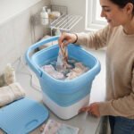 Mini Portable Washing Machine Foldable with Spin Basket | USB Electric Laundry Washer for Baby Clothes, Underwear & Socks | Compact Travel Washing Machine for Dorms, Apartments & Camping - Image 3