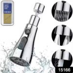 720? Rotatable Kitchen Faucet Sprayer Attachment | 3 Water Flow Modes | Water Saving Tap Extender | Brass & ABS Sink Faucet Nozzle for Kitchen & Bathroom | Universal Fit | Silver - Image 2