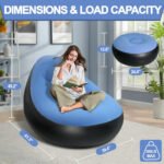 Inflatable Sofa Chair with Footstool & Manual Pump | Portable Air Lounge Chair for Indoor & Outdoor Use | Ergonomic High-Back Design | Flocked PVC Inflatable Couch | Supports Up to 300 lbs - Image 6